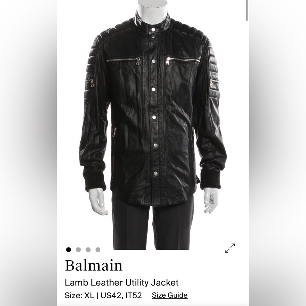 Balmain men’s jacket in buttery soft lamb leather